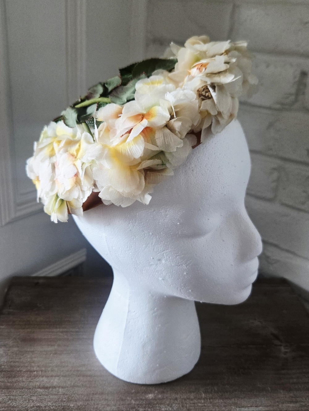Vtg 50s 60s Vera Whistler Flower Crown Hat, Party, Wedding, Romantic